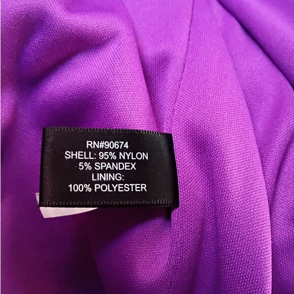 Vntg 2000s Boston Proper Purple Travel Knit 2-Piece Set Blazer 4 Dress Sz XS - Picture 6 of 16